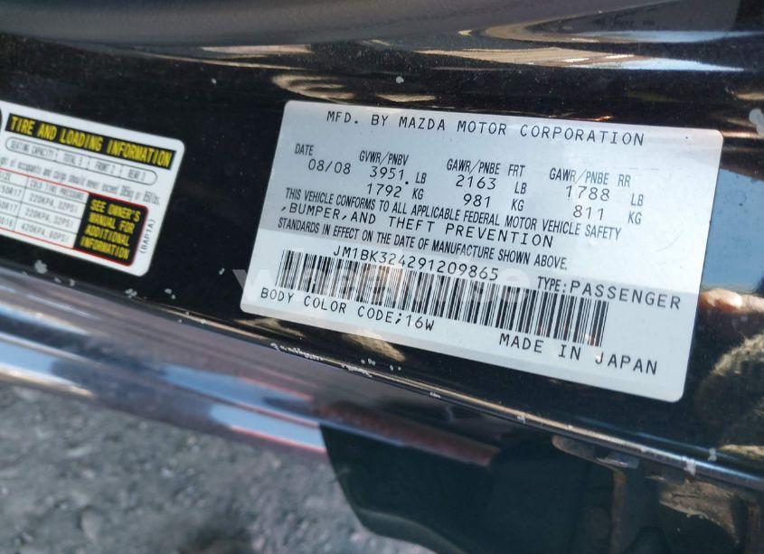 Photo 9 of 2009 Mazda Mazda3 S GRAND TOURING (VIN JM1BK324291209865)