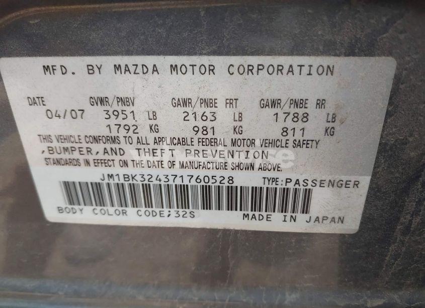 Photo 9 of 2007 Mazda Mazda3 S GRAND TOURING (VIN JM1BK324371760528)