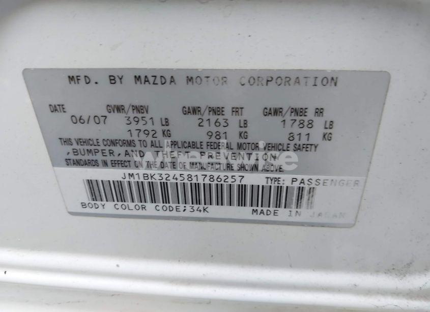 Photo 9 of 2008 Mazda Mazda3 S TOURING (VIN JM1BK324581786257)