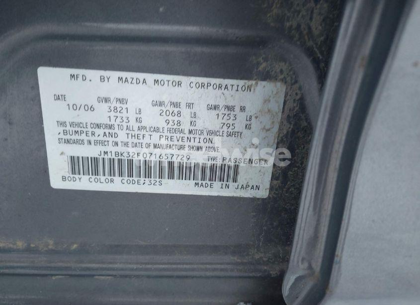 Photo 9 of 2007 Mazda Mazda3 I (VIN JM1BK32F071657729)