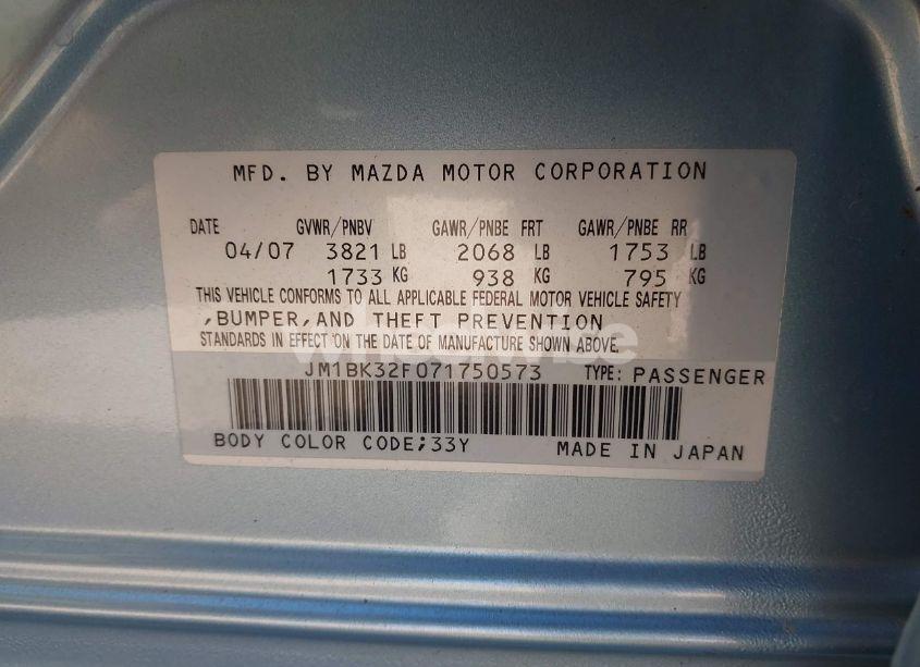 Photo 9 of 2007 Mazda Mazda3 I (VIN JM1BK32F071750573)