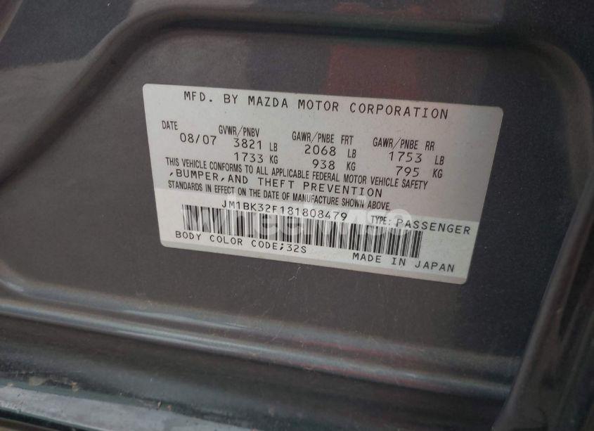 Photo 9 of 2008 Mazda Mazda3 I (VIN JM1BK32F181808479)