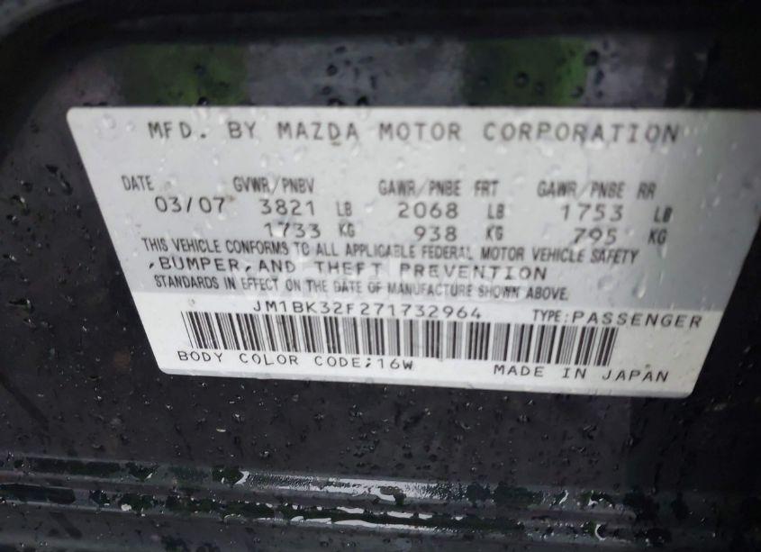 Photo 9 of 2007 Mazda Mazda3 I (VIN JM1BK32F271732964)