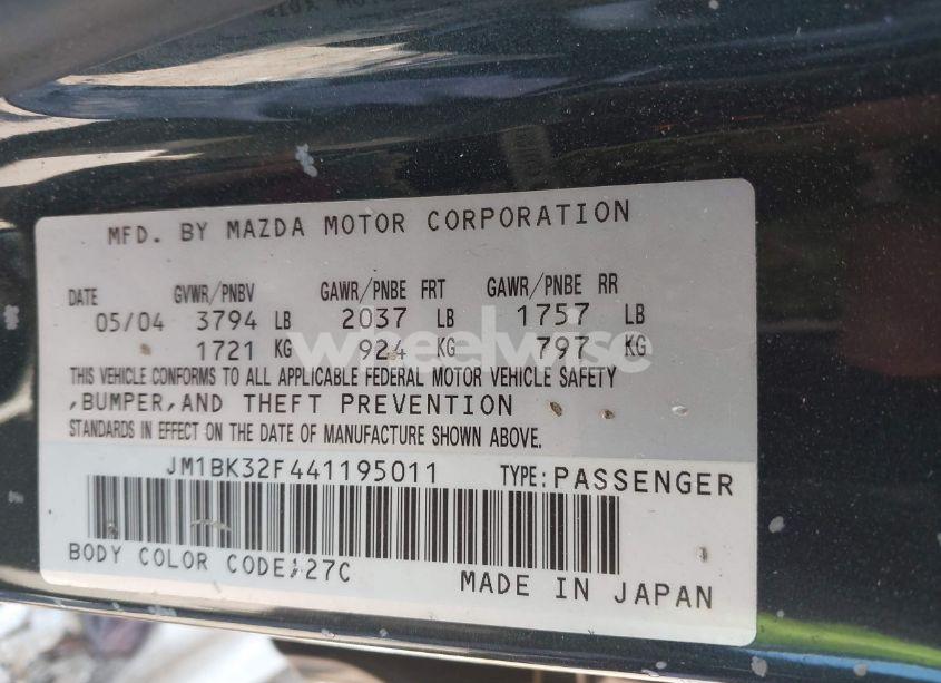Photo 9 of 2004 Mazda Mazda3 I (VIN JM1BK32F441195011)