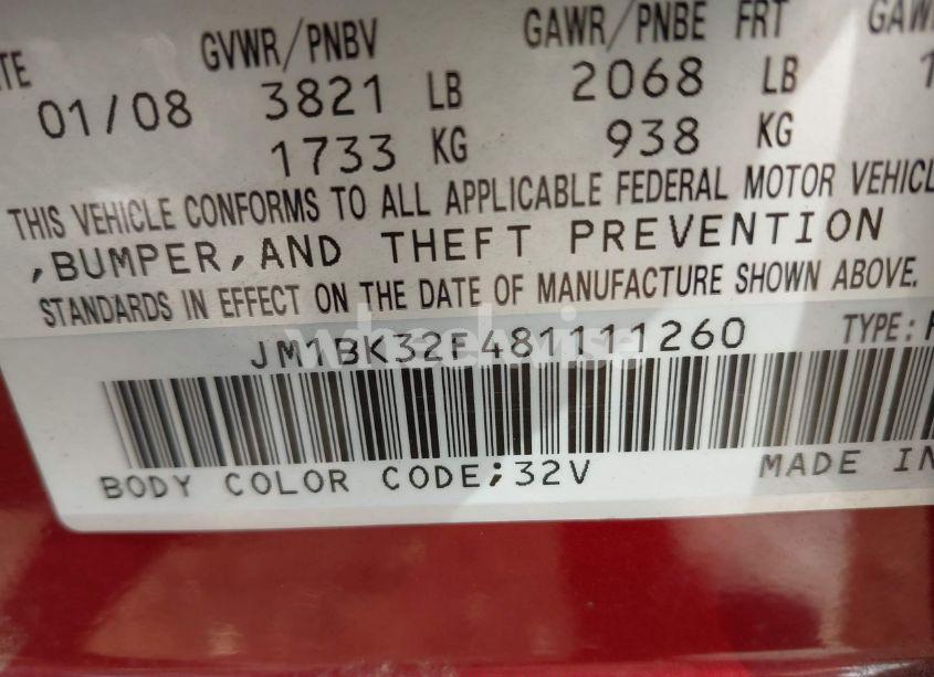 Photo 9 of 2008 Mazda Mazda3 I TOURING VALUE (VIN JM1BK32F481111260)