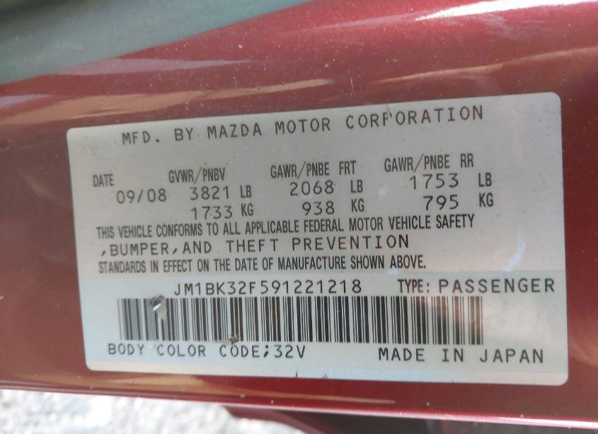 Photo 9 of 2009 Mazda Mazda3 I (VIN JM1BK32F591221218)