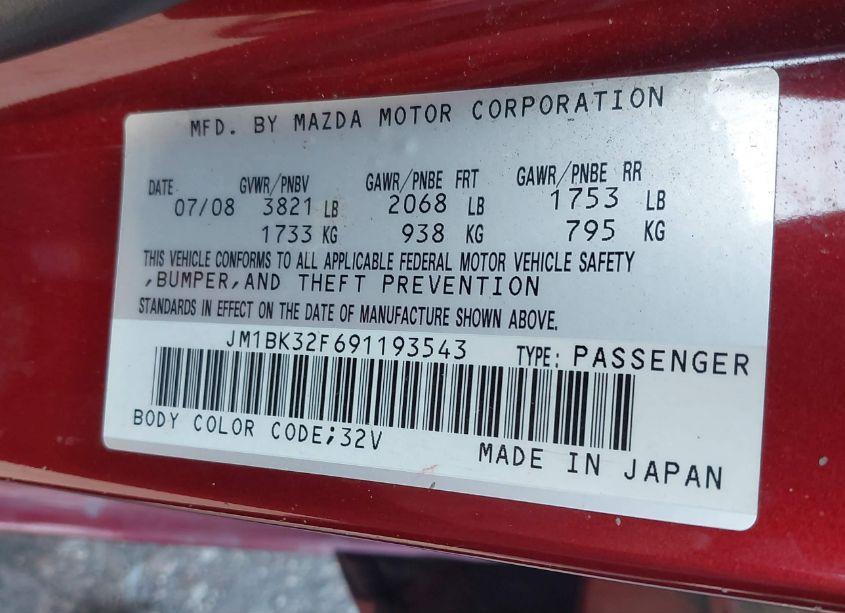 Photo 9 of 2009 Mazda Mazda3 I (VIN JM1BK32F691193543)
