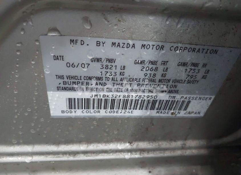 Photo 9 of 2008 Mazda Mazda3 I (VIN JM1BK32F881782950)