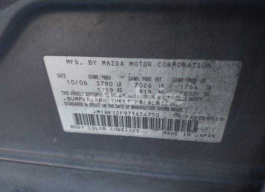 Photo 9 of 2007 Mazda Mazda3 I (VIN JM1BK32F971654750)