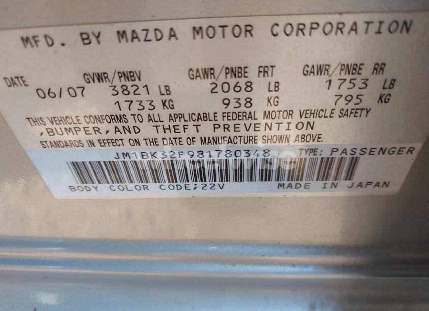 Photo 9 of 2008 Mazda Mazda3 I (VIN JM1BK32F981780348)