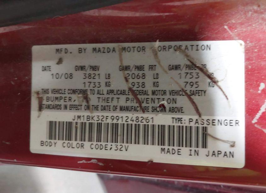 Photo 9 of 2009 Mazda Mazda3 I (VIN JM1BK32F991248261)