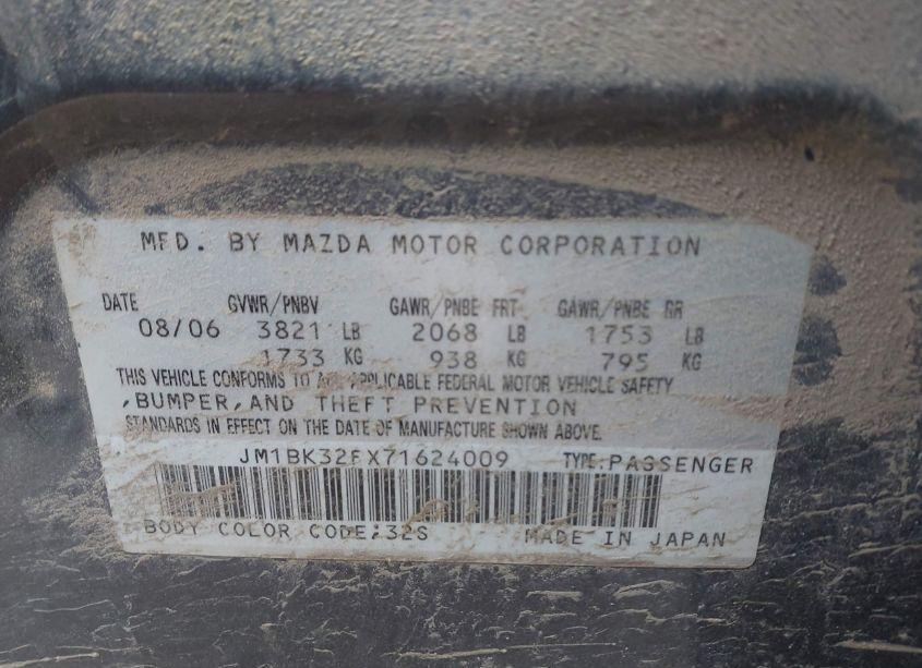 Photo 9 of 2007 Mazda Mazda3 I (VIN JM1BK32FX71624009)