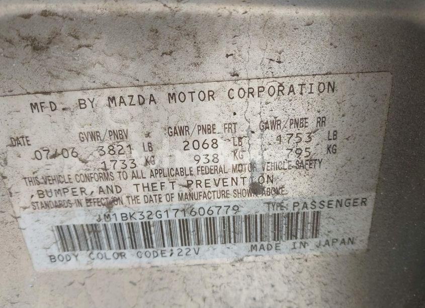 Photo 9 of 2007 Mazda Mazda3 I (VIN JM1BK32G171606779)