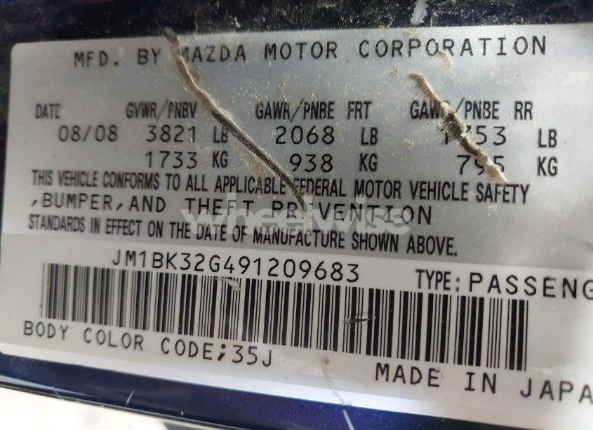 Photo 9 of 2009 Mazda Mazda3 I (VIN JM1BK32G491209683)