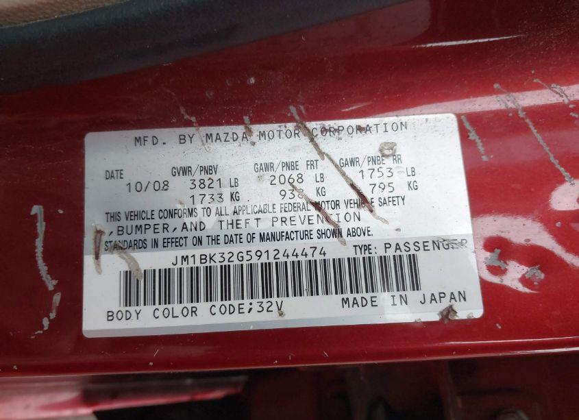 Photo 9 of 2009 Mazda Mazda3 I (VIN JM1BK32G591244474)