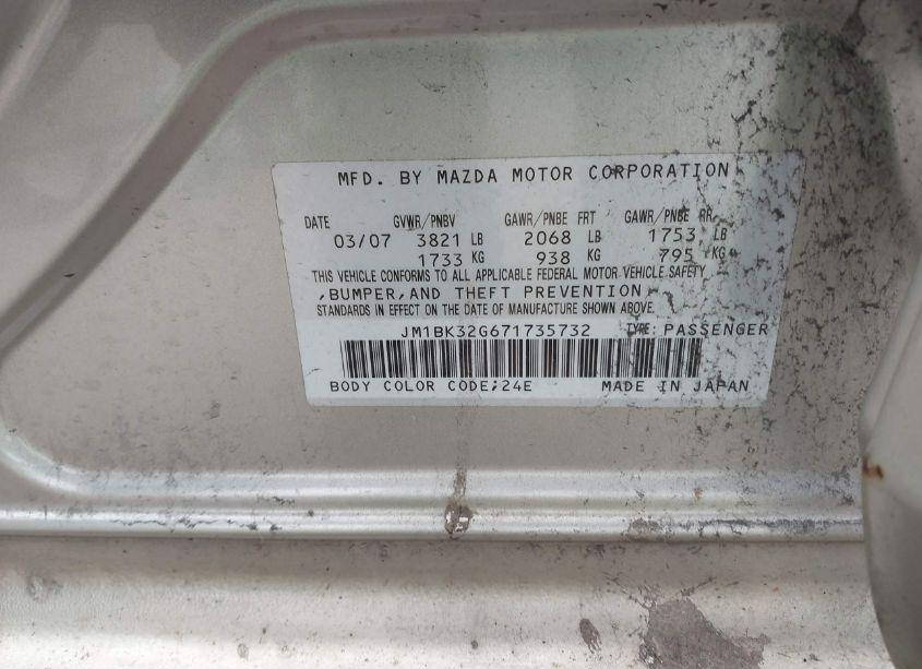 Photo 9 of 2007 Mazda Mazda3 I (VIN JM1BK32G671735732)