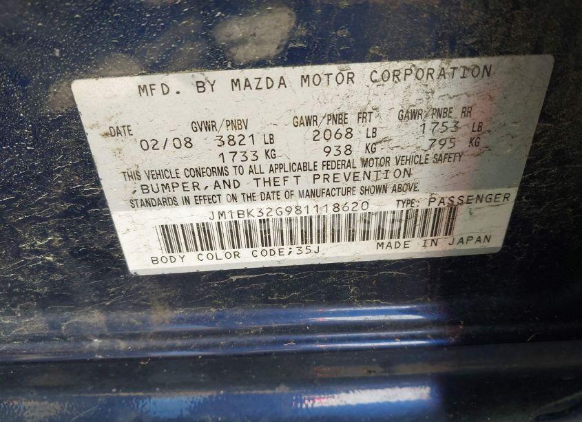 Photo 9 of 2008 Mazda Mazda3 I TOURING VALUE (VIN JM1BK32G981118620)