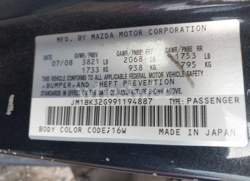 Photo 9 of 2009 Mazda Mazda3 I (VIN JM1BK32G991194887)