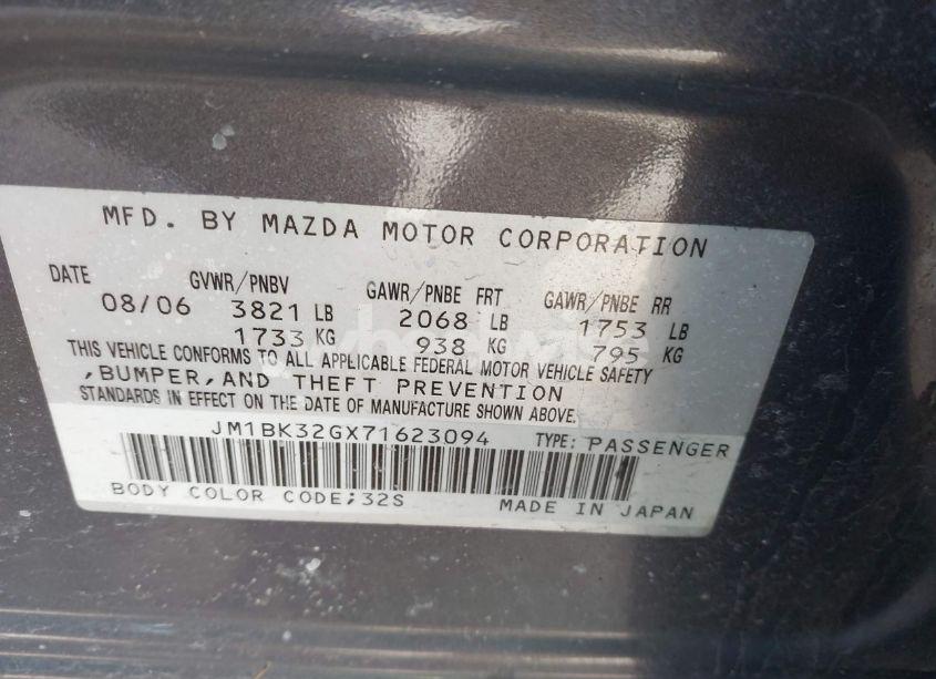 Photo 9 of 2007 Mazda Mazda3 I (VIN JM1BK32GX71623094)