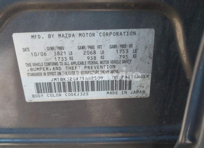 Photo 9 of 2007 Mazda Mazda3 I (VIN JM1BK32GX71662509)