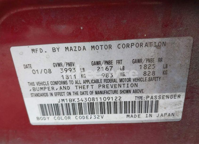 Photo 9 of 2008 Mazda 3 HATCHBACK (VIN JM1BK343081109122)