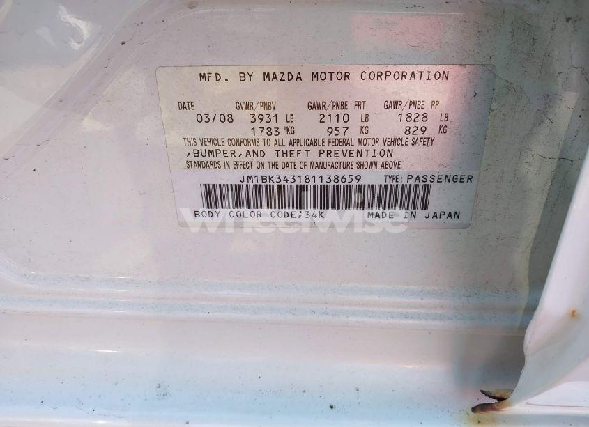 Photo 9 of 2008 Mazda Mazda3 S GRAND TOURING (VIN JM1BK343181138659)