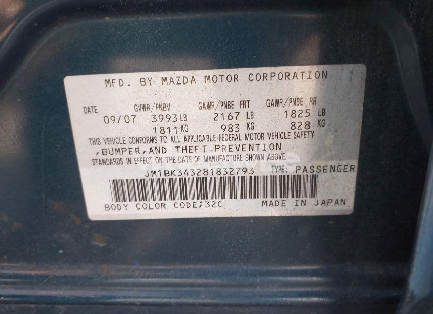 Photo 9 of 2008 Mazda Mazda3 S GRAND TOURING (VIN JM1BK343281832793)