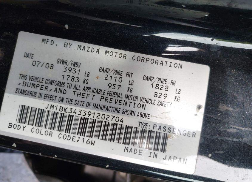 Photo 9 of 2009 Mazda Mazda3 S TOURING (VIN JM1BK343391202704)