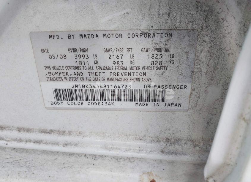 Photo 9 of 2008 Mazda Mazda3 S GRAND TOURING (VIN JM1BK343481164723)