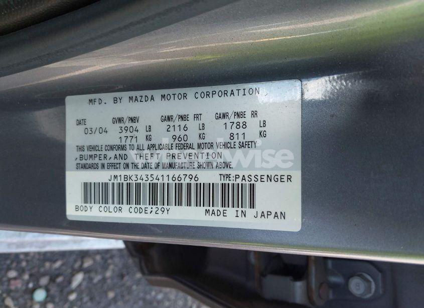 Photo 9 of 2004 Mazda Mazda3 S (VIN JM1BK343541166796)