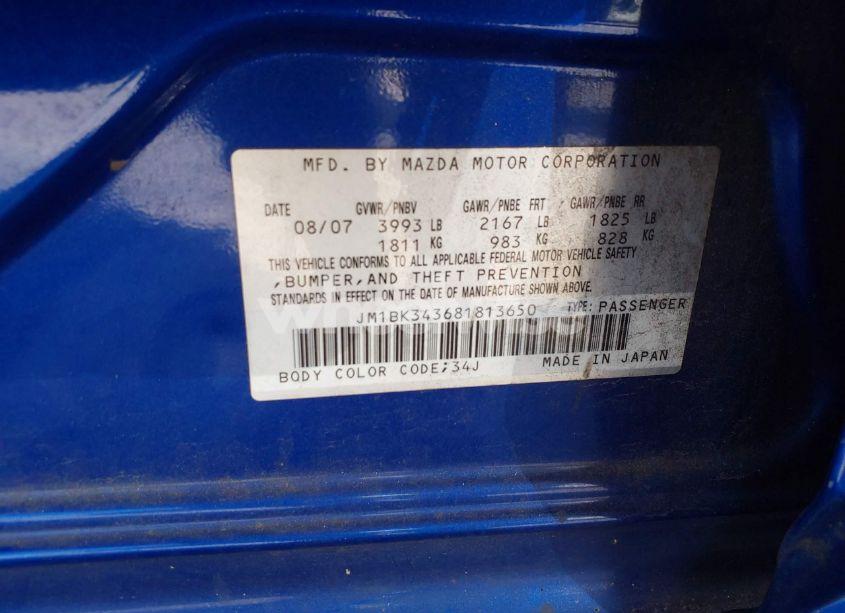 Photo 9 of 2008 Mazda Mazda3 S SPORT (VIN JM1BK343681813650)