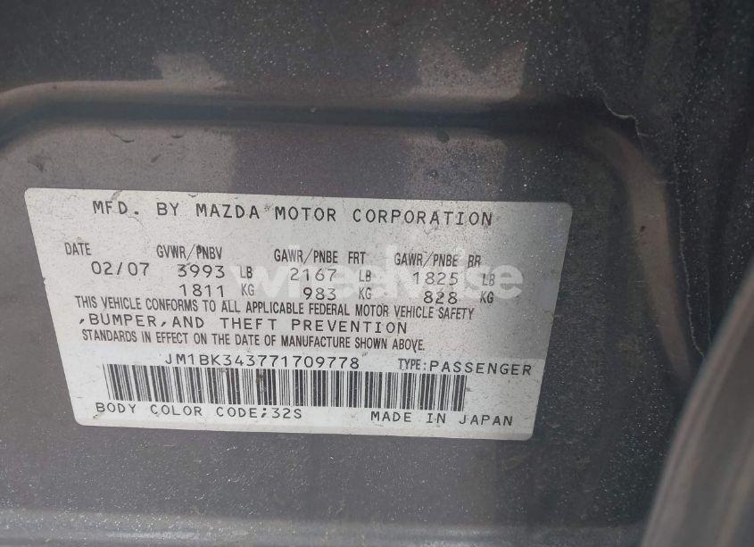 Photo 9 of 2007 Mazda Mazda3 S TOURING (VIN JM1BK343771709778)