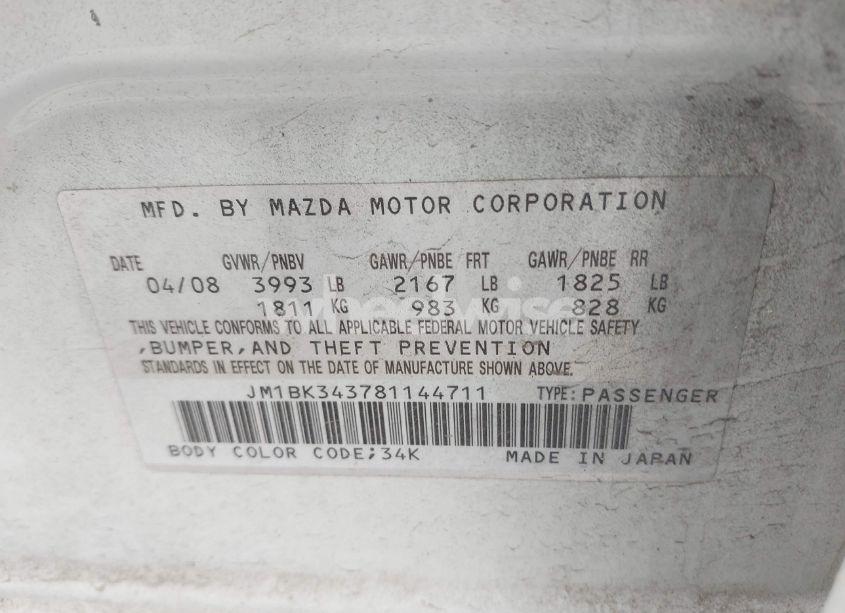 Photo 9 of 2008 Mazda Mazda3 S GRAND TOURING (VIN JM1BK343781144711)