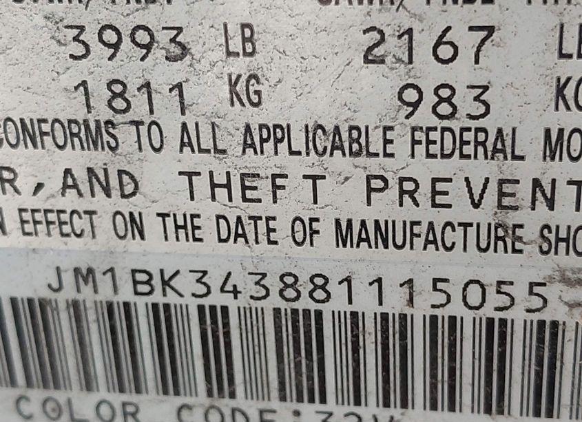 Photo 9 of 2008 Mazda Mazda3 S TOURING (VIN JM1BK343881115055)