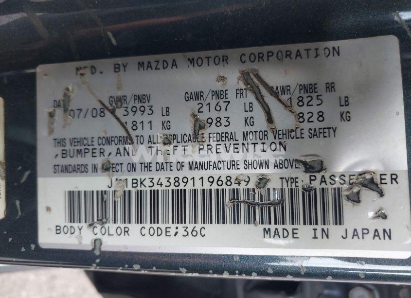 Photo 9 of 2009 Mazda Mazda3 S SPORT (VIN JM1BK343891196849)