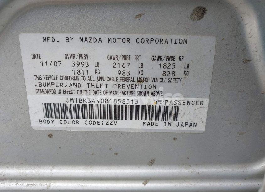 Photo 9 of 2008 Mazda Mazda3 S TOURING (VIN JM1BK344081858513)