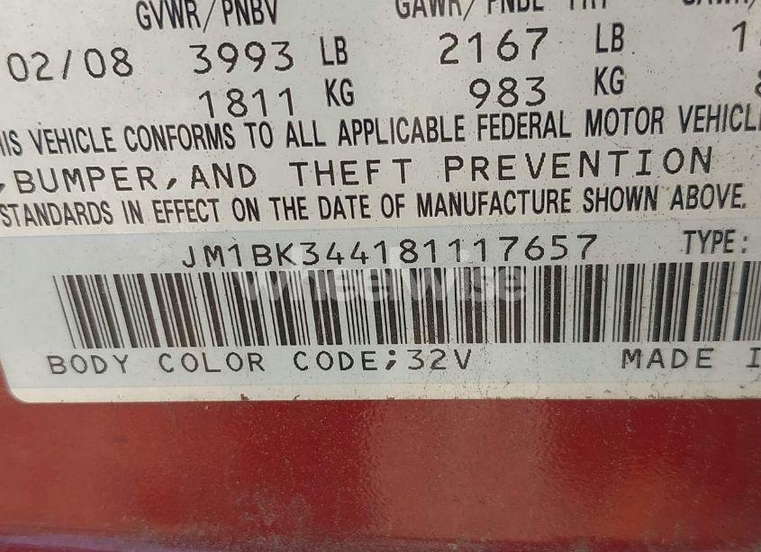 Photo 9 of 2008 Mazda Mazda3 S SPORT (VIN JM1BK344181117657)