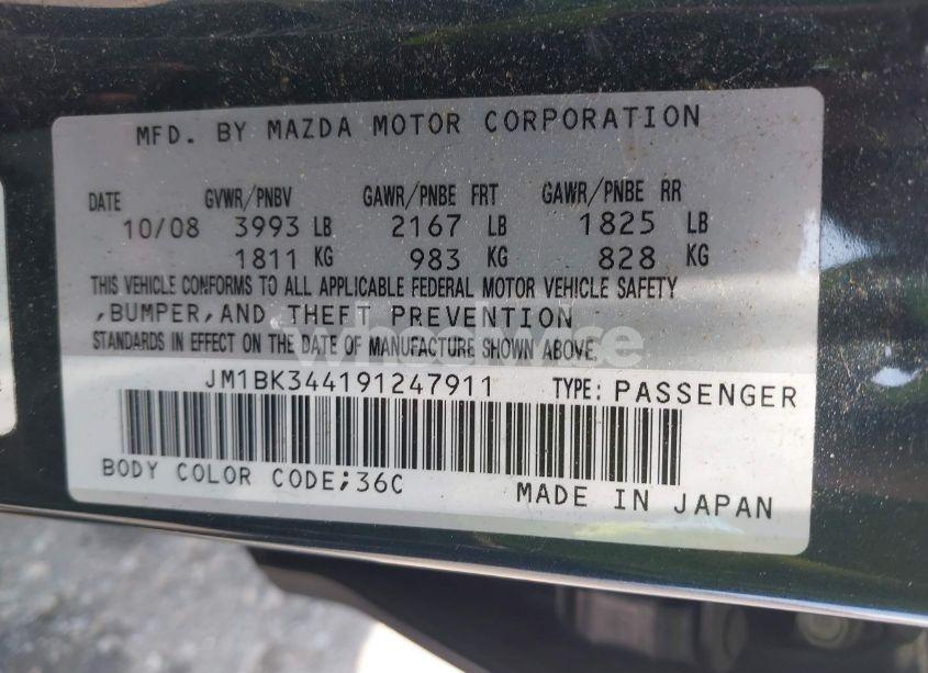 Photo 9 of 2009 Mazda Mazda3 S TOURING (VIN JM1BK344191247911)