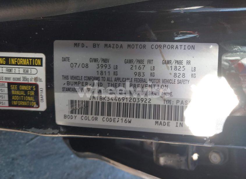 Photo 9 of 2009 Mazda Mazda3 S SPORT (VIN JM1BK344691203922)