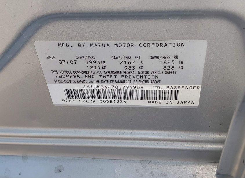 Photo 9 of 2008 Mazda Mazda3 S TOURING (VIN JM1BK344781794969)