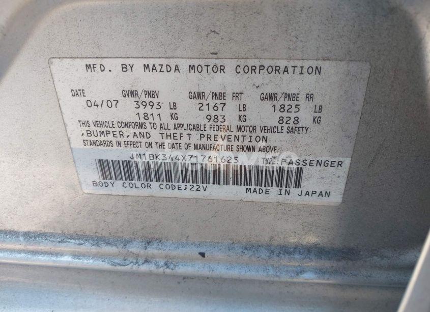 Photo 9 of 2007 Mazda Mazda3 S GRAND TOURING (VIN JM1BK344X71761625)