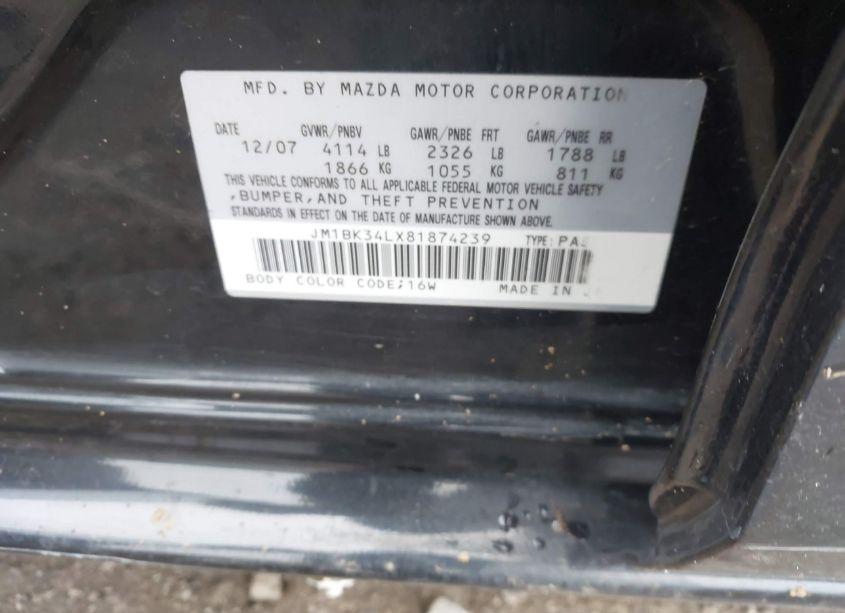 Photo 9 of 2008 Mazda Mazdaspeed3 GRAND TOURING (VIN JM1BK34LX81874239)