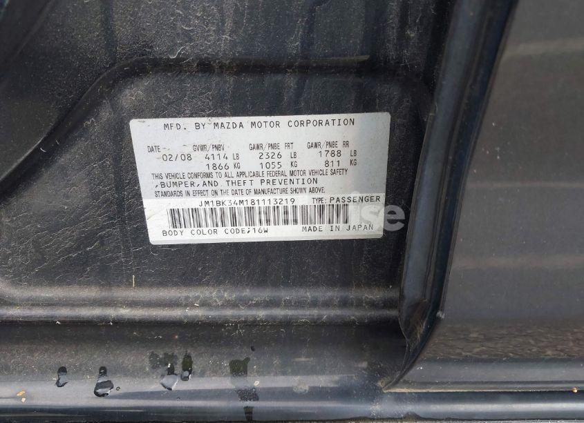 Photo 9 of 2008 Mazda Mazdaspeed3 SPORT (VIN JM1BK34M181113219)