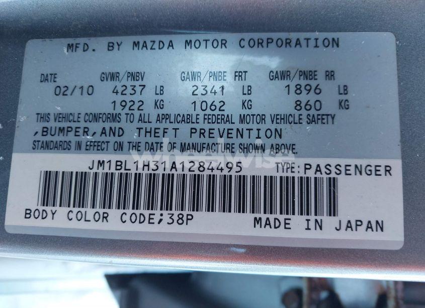 Photo 9 of 2010 Mazda Mazda3 MAZDASPEED3 SPORT (VIN JM1BL1H31A1284495)