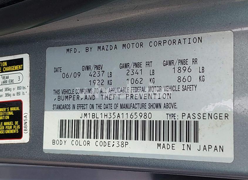 Photo 9 of 2010 Mazda Mazda3 MAZDASPEED3 SPORT (VIN JM1BL1H35A1165980)