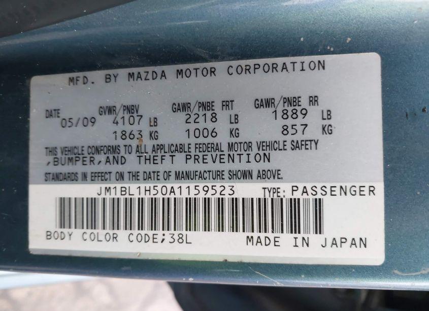 Photo 9 of 2010 Mazda Mazda3 S SPORT (VIN JM1BL1H50A1159523)