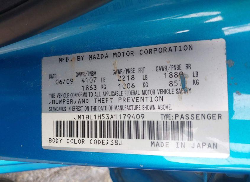 Photo 9 of 2010 Mazda Mazda3 S SPORT (VIN JM1BL1H53A1179409)