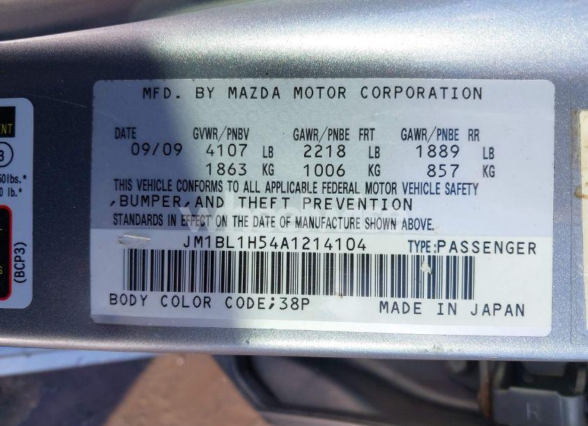 Photo 9 of 2010 Mazda Mazda3 S SPORT (VIN JM1BL1H54A1214104)