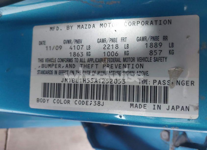 Photo 9 of 2010 Mazda Mazda3 S SPORT (VIN JM1BL1H55A1252053)