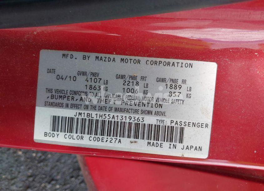 Photo 9 of 2010 Mazda Mazda3 S SPORT (VIN JM1BL1H55A1319363)